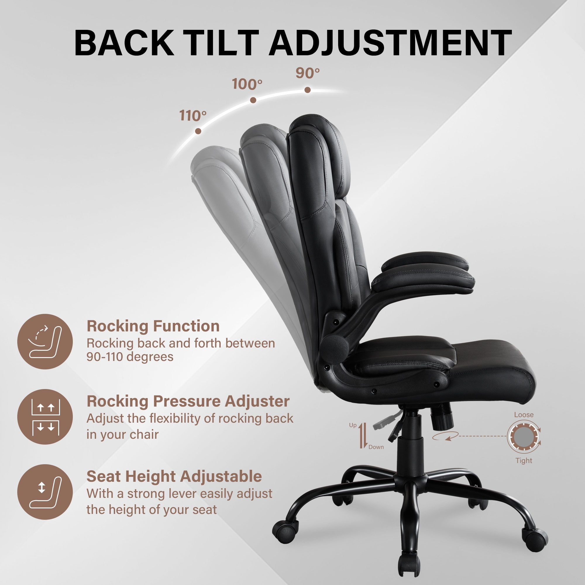 JONPONY Big and Tall Office Chair 400LBS Wide Seat Ergonomic Computer Desk Chair High Back Executive(图5) JONPONY Big and Tall Office Chair 400LBS Wide Seat Ergonomic Computer Desk Chair High Back Executive(图5)