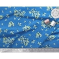 thumbnail image 3 of Soimoi Blue Rayon Fabric Leaf Leaves Print Fabric by the Yard 58 Inch Wide, 3 of 3