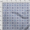 thumbnail image 2 of oneOone Viscose Jersey White Fabric Floral & Tiles Moroccan Dress Material Fabric Print Fabric By The Yard 60 Inch Wide, 2 of 5