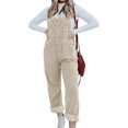 thumbnail image 2 of Women's Adjustable Straps Loose Bib Corduroy Jumpsuit Casual Jumpsuit with Pockets, 2 of 4