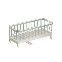 SunnyPoint Never Rust Aluminum Utensil, Sink Cleaning Tools Holder for Kitchen Sink with Drain Board; Dish Wand, Sponge, Soap Dispenser, Utensil Organizer Caddy (SIL)