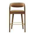 thumbnail image 5 of Bar Stool Chair Barstool, Brown Gold, Velvet, Pub Cafe Bistro Dining Kitchen Hospitality Restaurant, Modern Contemporary Boutique HB35940, 5 of 10