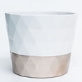 thumbnail image 1 of Set of 4 White And Platinum Faceted Planter, 1 of 1