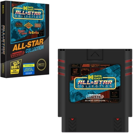 Retro-Bit 5in1 Data East All Star Collection NES Cartridge: BurgerTime, Bad Dudes, Side Pocket, Ring King, & Buggy Popper Officially licensed by Data (Best Homebrew Nes Games)
