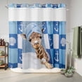 thumbnail image 6 of No Hook Shower Curtain, Funny Giraffe Shower Curtains for Bathroom with See Through Top Window, Cute Art Modern Lovely Animals on Showering Waterproof & Washable Bath Curtain Long 72"x78", 6 of 9