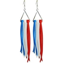 Independence Day Tassel Earrings American Flag Red White Blue July 4th Drop