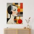 thumbnail image 4 of Vintage Bauhaus 1920s Portrait Oil Painting Geometric Shapes and Elegant Lady Extra Large XL Wall Art Poster Print, 4 of 5