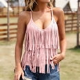 thumbnail image 2 of Erwazi Tank Tops for Women Summer Solid Sleeveless Tassel Top Flowy Loose Fit Trendy Casual Camisole Stylish Tops, 2 of 5