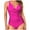 Hot Pink, variant on Women's One-Piece Swimsuit Tummy Swimsuits for Women Slim Fitting One-Piece Bathing Suit Retro Ruched Push up Vintage Padded Swimwear with Adjustable Strap Holiday Beach Wear Blue M