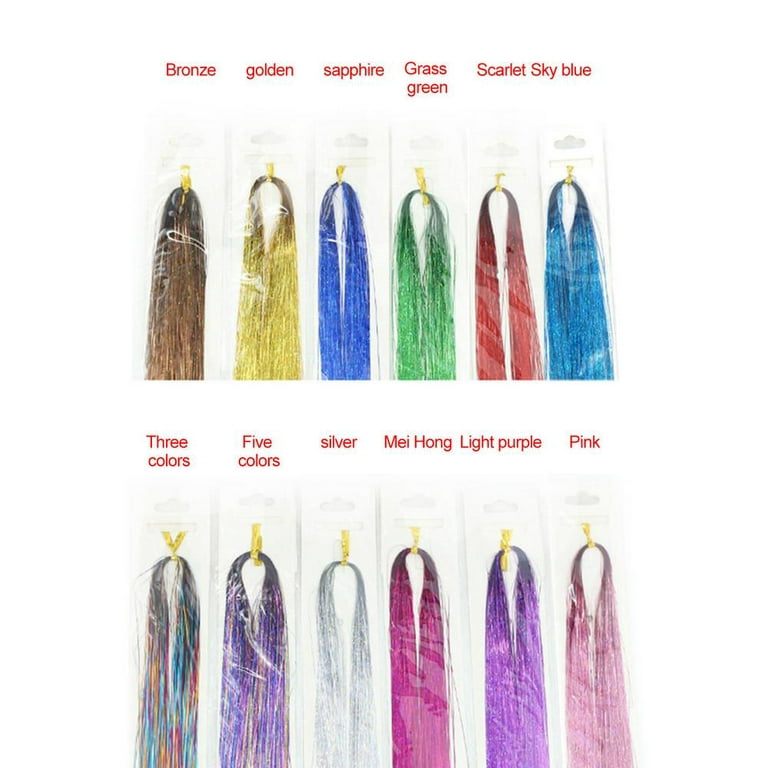 Lacyie Hair Tinsel, 12 Colors Glitter Hair Extensions Sparkling Tinsel, Hair  Tinsel Extensions, Bling Sparkly Hair Glitter Strands, Decoration Hair  Tinsel kit, Hair Accessories for Women forceful 