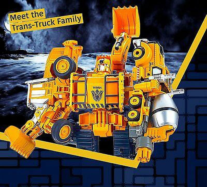 5 pack TransTruck Transform Tractor Robot Action Figures Combine into 1 Giant Robot