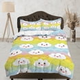 thumbnail image 1 of Kawaii Cute Smiling Clouds Colorful Bedding, Juego de Funda Nórdica, Ropa de Cama con Cremallera,, 1 of 4
