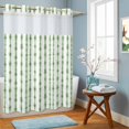 thumbnail image 5 of No Hook Shower Curtain, Green Stripes Shower Curtains for Bathroom with See Through Top Window, Farmhouse Modern Abstract Art Waterproof & Washable Bath Curtain Stall 48"x72", 5 of 5