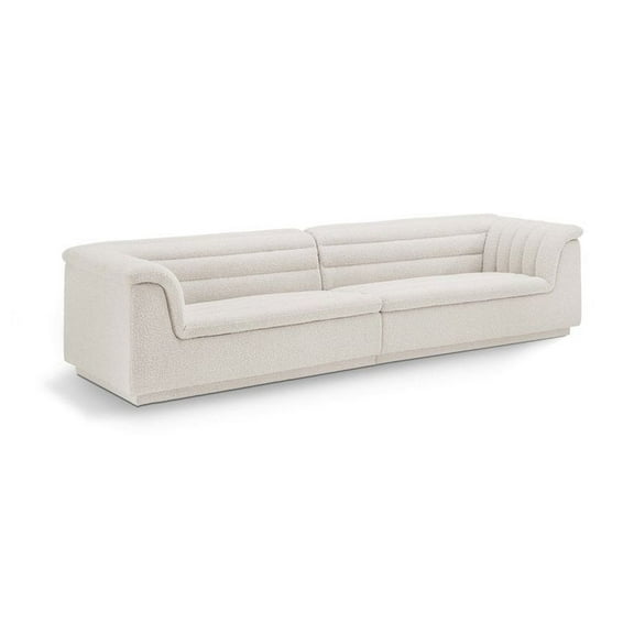Meridian Furniture Cascade Cream Boucle Fabric Modular Sofa