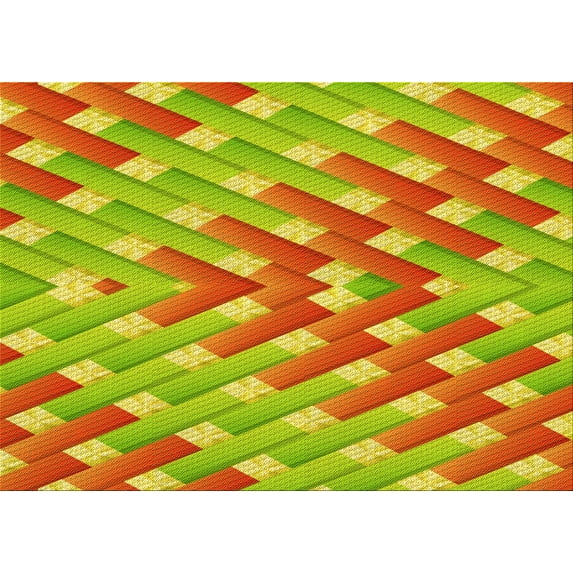 Ahgly Company Machine Washable Indoor Rectangle Transitional Chameleon Green Area Rugs, 6' x 9'
