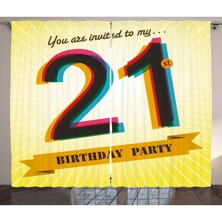 21st birthday decorations curtains 2 panels set invitation to an