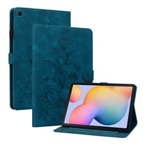 XYX for Samsung Galaxy Tab S6 Lite 10.4 Inch SM-P610 SM-P613 SM-P615 Case, PU Leather Slim Folio with Multi-Angle Stand - Blue Lily Flower
