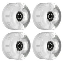 Uxcell 32 x 58mm Roller Skate Wheels with Bearings Light Up Wheel Quad Skate Replacement, White Light 4 Pack