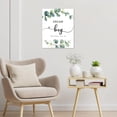 thumbnail image 4 of Sage Green Leaf Wall Art Eucalyptus Plant with White Floral Bathroom Canvas Wall Art Funny Inspirational Painting Wood Framed Prints Wall Decor for Living Room Bathroom Dorm,12x16 inches, 4 of 6