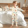 thumbnail image 6 of Dailycode Cotton Pajama Set Snug Fit Long Sleeve Top and Pants for 18M-8Y Cartoon Bird and Leaf, 6 of 7