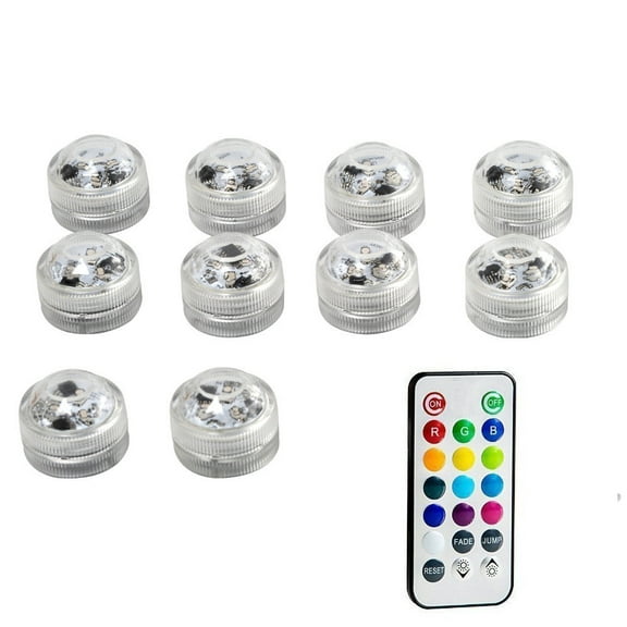 10 Submersible Underwater Night Lamp For Fish Tank Pond Swimming Pool Ip65 Waterproof Battery Led Remote RGB Light