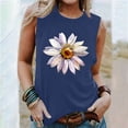 thumbnail image 2 of Aoochasliy Tank Tops for Women Women's Summer Casual Print Round Neck Loose Sleeveless T-Shirt Top, 2 of 5