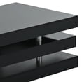 thumbnail image 2 of 2-Tier Coffee Table, Modern Rectangle Cocktail Table with Silver Metal Legs and High-gloss Surface, Freestanding Side End Table for Living Room, Office, 2 of 10