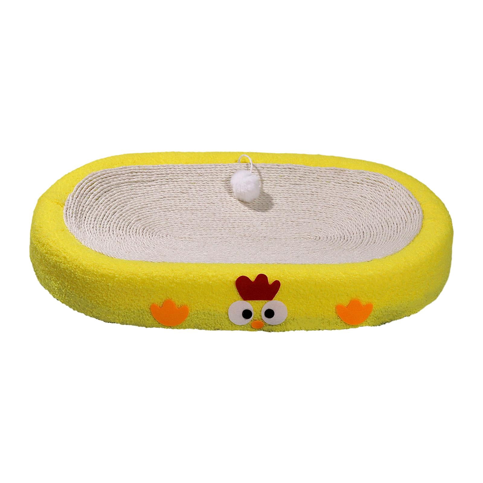 DOLITY Cat Scratch Pad Pet Gift Comfortable Durable High Dense Sisal Scratcer Board Yellow Oval