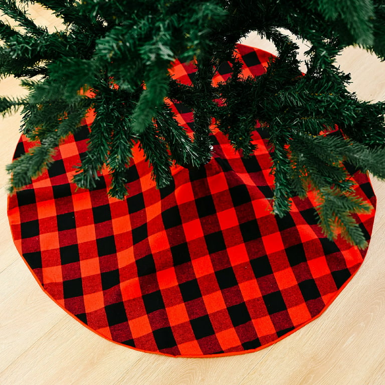 solacol Red and Black Plaid Christmas Decorations Black and Red
