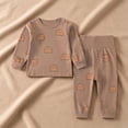 thumbnail image 2 of 12-18 Months Toddler Boys Bear Print Long Sleeve Pajama Set,2-Piece Sleepwear Loungewear for Fall Winter, 2 of 9