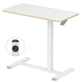 thumbnail image 1 of C Shape Mobile Standing Desk, Height Adjustable Overbed Table Laptop Desk for Hospital Office Home, Portable Bedside Sofa Side Table with Hidden Wheels, 1 of 9