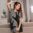 thumbnail image 3 of Fotbe Bloody Hand Behind Pattern Women's Cotton Nightgown Sleepwear Short Sleeves Shirt Casual Print Sleepdress, 3 of 6