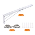 thumbnail image 3 of Uxcell 2 Pcs Folding Shelf Brackets, 16 Inch Iron Collapsible Shelf Bracket, L Shelf Bracket Home Decor, White, 3 of 6