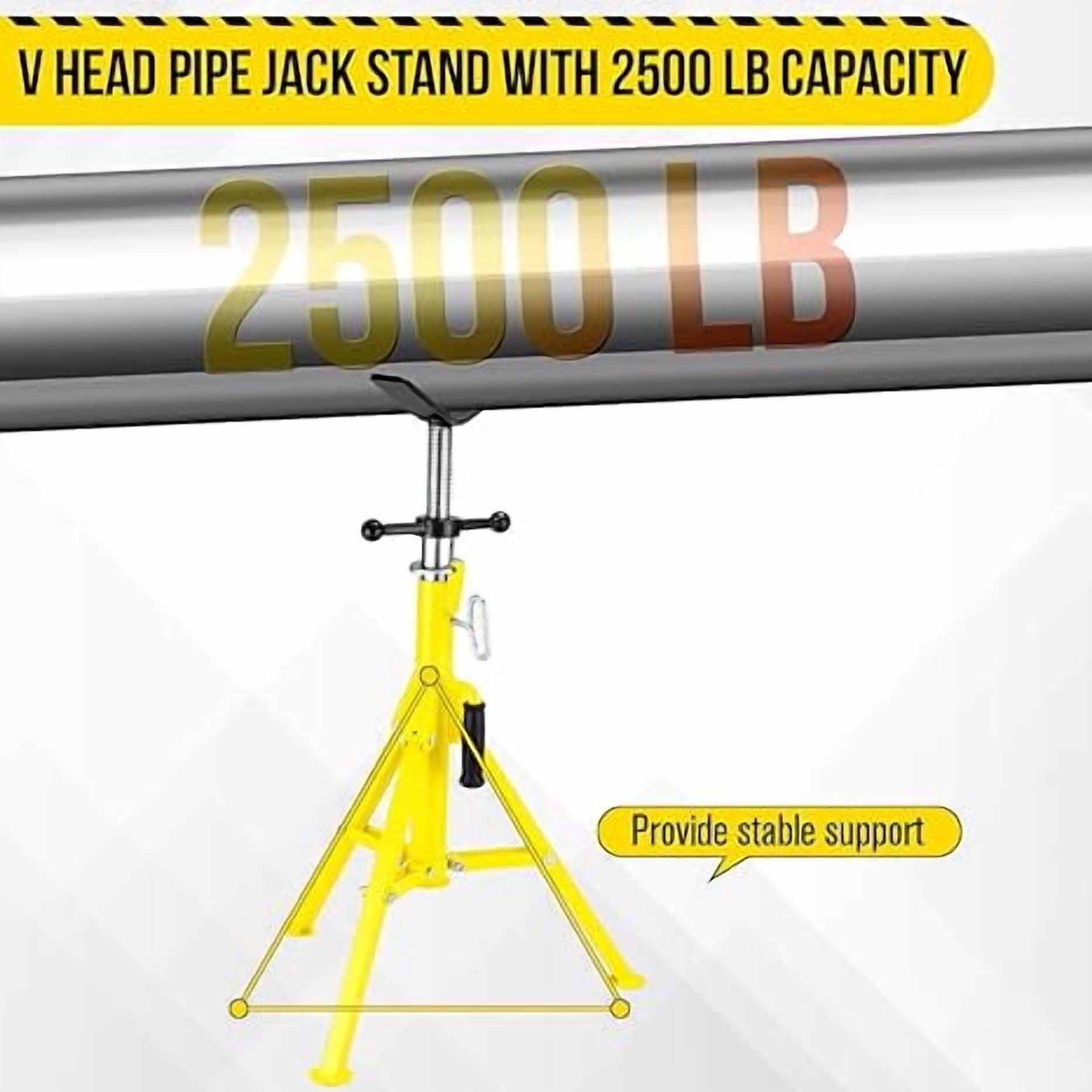 Heavy-Duty Pipe Stand Adjustable Folding Pipe Jack Stand | Sturdy Construction 2500 lbs | 28-52 Inch Adjustable Height | 1/8"-12" Capacity Load Capacity | Ideal for Welding,Portable Automotive Tool