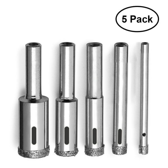 5 Pcs Diamond Glass Drill Bits Set Hole Saw Bottle Extractor Remover Tool for Glass Marble Granite Fiberglass Ceramic Tile 4-12mm