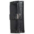thumbnail image 2 of Kenneth Cole Reaction Womens Black Croco Fashion Elongated Clutch Trifold Wallet, 2 of 6