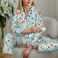 thumbnail image 6 of Kdxio Butterflies Women's Pajama Sets Long Sleeve Button Down Sleepwear Nightwear Soft Pjs Lounge Sets-Medium, 6 of 7
