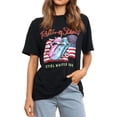 thumbnail image 2 of Camiseta Labios Bandera Americana Lady American Flag Blusas Camisas Cuello redondo Suelto Streetwear Traje (Negro L) Cgtredaw Para estrenar, 2 of 6