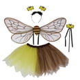 thumbnail image 2 of Hyknon Bumblebee Costume Set, Adult Bee Kit with Bee Wings, Antenna Headband & Two-Tone Tutu Skirt, Halloween Insect Fancy Dress Outfit for Carnival Party & Group Dress Up, 2 of 7
