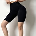 thumbnail image 4 of Minnieouse Verano Mujer Poliéster Yoga Shorts Niñas Correr Cintura alta Levantamiento de glúteos Deportes Pantalones cortos Transpirable Negro Type2 NO2, 4 of 6