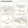 thumbnail image 5 of 3-Tier Fruit Bowl with Stand, Ceramic Fruit Tray with Metal Rack, Snack Bowl for Countertop, Porcelain Dessert Serving Platter for Cakes, Nuts, 5 of 6