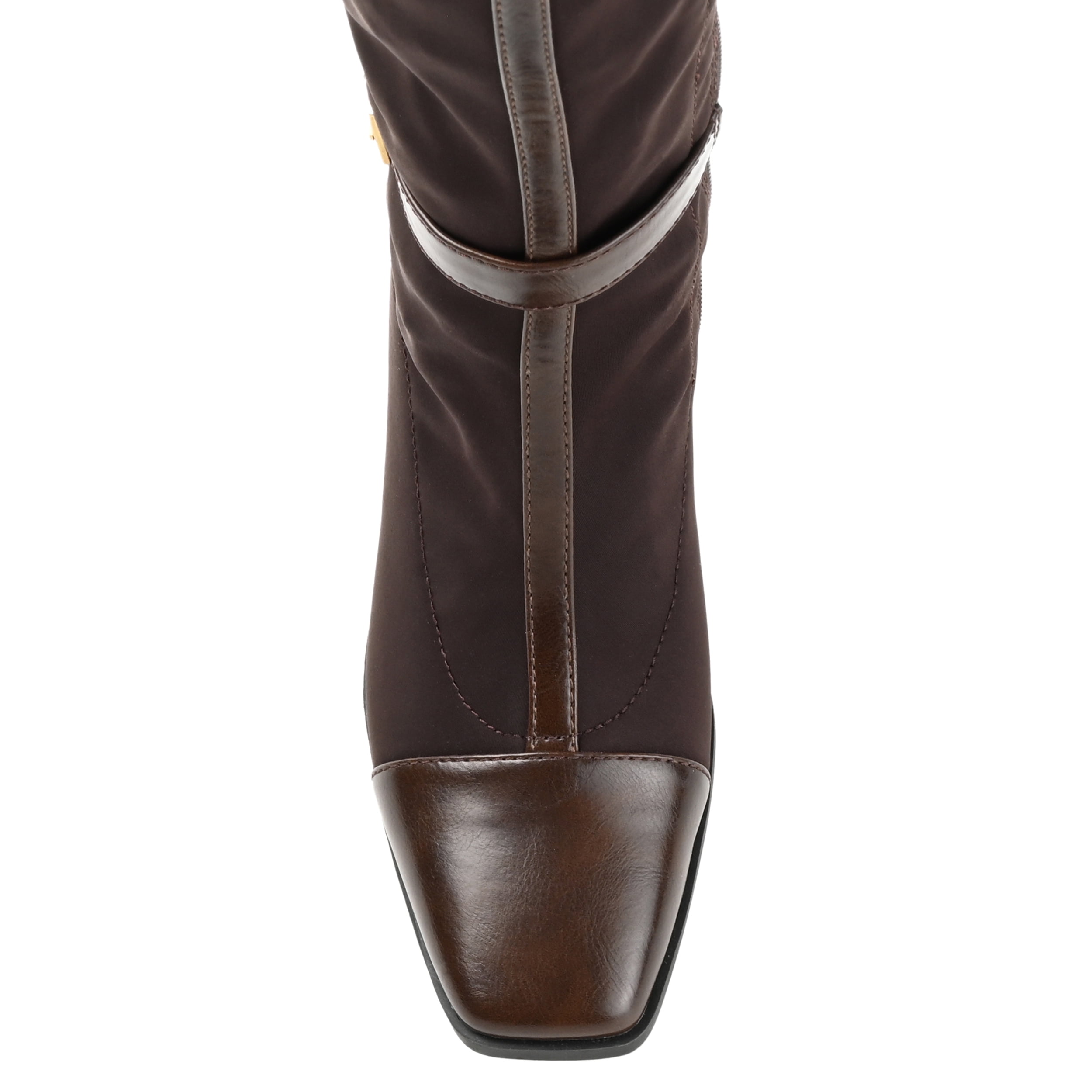 Journee Womens Gaibree Extra Wide Calf Stacked Heel Knee High Boots