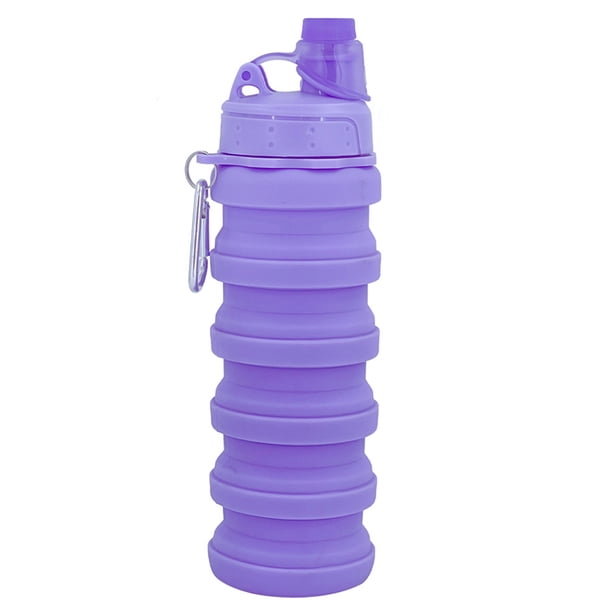 DQrwqpou Botella Deportiva Silicona A Prueba Fugas 500 Ml Accesorios para Exteriores Plegables (púrpura)