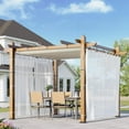 thumbnail image 5 of WildBreak 10 x 10 feet Outdoor Pergola, with Canopy and Side Mesh Screen, Beige & White, 5 of 7
