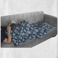 thumbnail image 6 of Blue Sky Soft Flannel Fleece Throw Blanket, Hand Drawn Doodle Clouds with Raindrops Modern, Cozy Plush for Indoor and Outdoor Use, 50" x 70", Dark Slate Blue Sea Blue, by Ambesonne, 6 of 6