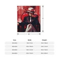 thumbnail image 2 of Kibutsuji Muzan Flannel Fleece Blanket Cool Anime Bed Sofa Office Picnic Travel Lightweight Conditioning Blanket 60x80 Muzan-1, 2 of 5
