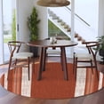 thumbnail image 5 of Vintage Rust Red Striped Round Rug 8ft Washable Circle Rugs Non Slip Farmhouse Modern Stripes Boho Large Area Rug Indoor Floor Carpet for Bedroom Kitchen Living Room Home Office Dining Room Nursery, 5 of 9