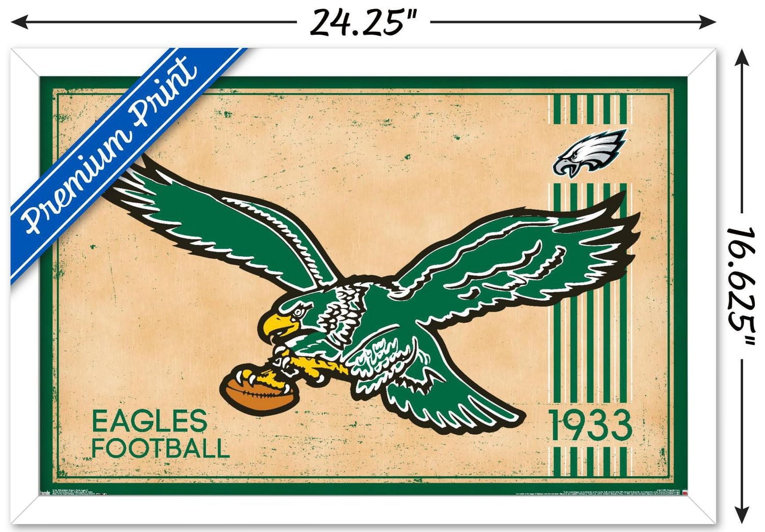 NFL Philadelphia Eagles - Retro Logo 14 Wall Poster, 22.375" x 34" Framed