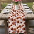 thumbnail image 4 of Orange Floral Table Runner 70 Inches, Vintage Cornflower Leaves Rustic Plants Bed Runner Dresser Scarves Tabletop for Indoor Outdoor Parties/Ceremony/Banquet, 13" x 70", 4 of 9
