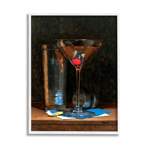 Stupell Industries Martini Glass Drink Mixer Detailed Still Life, 16 x 20, Design by Todd M. Casey